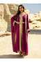 Lace Embellished Dress and Abaya Set with Gold Embroidery - 2