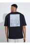 Black Graphic Print Crew Neck Oversized T-Shirt - 5