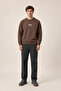 Black New Season Men's Winter Regular Fit Sweatshirt Cotton Brown - 2