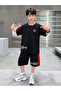 Boys Color Block Printed T-Shirt and Shorts Set - 4