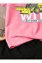Kids Pink Cotton Round Neck T-Shirt with Construction Print - 5
