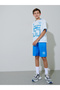 Teen Boys Striped Graphic Print Oversized T-Shirt and Shorts Active Set - 2
