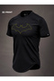 Men Black Batman Logo Graphic T-Shirt