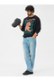 Men Black Graphic Tiger Print Pullover Sweatshirt - 3