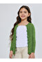 Girls Green Solid Button-Front Cardigan - 3