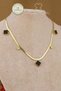 Steel Necklace - Black Stone Italian Chain Clover 316L Steel Necklace Non-Tarnish Non-Fade 40+5cm