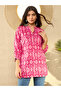 Pink Ikat Print Regular Fit Mandarin Collar Tunic Top - 2