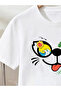 Kids White Short Sleeve T-Shirt with Fun Cartoon Print - 8