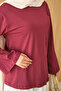 Women's Crew Neck Bodysuit Burgundy - 5