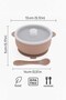 Baby Beige Food Bowl with Lid and Silicone Spoon, 2-Piece Set