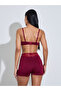 Burgundy Solid Balconette Bra and Shorts Lingerie Set with Lace Details - 5