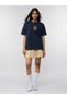 Navy Blue Oversized Cotton T-Shirt with Embroidered Bear - 3