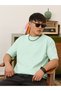 Men Oversized Mint Green Cotton Round Neck T-Shirt - 3