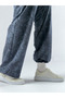 Patterned Navy Blue Men's Baggy Trousers with Adjustable Legs Coc3353 - 5