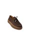 140 Brown Nubuck Leather Lace-Up Casual Women's Shoes