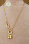 Steel Necklace - Stone-Encrusted Circle Balloon Clover Chain 316L Steel Necklace Does Not Tarnish or Fade 41+6cm - 4