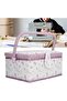 Sewing Basket, Portable Large Capacity Sewing Accessories Organizer with Handle and Removable Tray, - 7