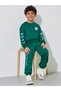 Boys Dark Green KSA National Day Print Sweatshirt and Joggers Set