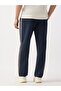 Men Navy Blue Baggy Fit Joggers with Jacquard Tape - 5