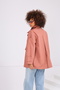 Women's Oversize Short Trench Coat Stand Collar Buttoned Pocket Trench Coat - 7