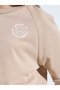 Teen Girls Beige Raglan Sleeves Oversized T-Shirt and Shorts Set - 4