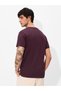 Men Burgundy Round Neck Cotton T-Shirt - 5