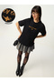 Disney Princess Jasmine and Rajah Oversized Black T-Shirt - 3