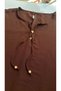 Brown 100% Cotton Muslin Fabric Comfortable Fit Mother's Dress Home Pajamas - 3