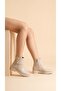 Low Heel Zippered Short Women's Boots with Gold Buckle Detail on the Side - 2