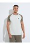 Olive Color Block Raglan Sleeves T-Shirt and Shorts Pyjama Set - 2