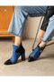 Layla Denim Suede Black Leather Detailled 7 cm Heel Boots Botti̇e - 3