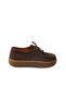 140 Brown Nubuck Leather Lace-Up Casual Women's Shoes - 2