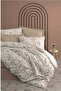 Rf Minimal -Moil Beige- Double Duvet Cover Set with Elastic Sheets