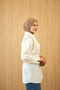 Women's Shoulder Detail Waist Tie Shirt White - 2