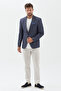 İmperia Men's Dark Navy Blue Mono Collar Slim Fit Polyviscon Fabric Sports Blazer Jacket - 4
