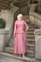Women's Detailed Hem Detailed Lined High Collar Shirt Set Dusty Rose - 2