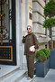 Women's Zippered Hooded Set Khaki Green - 2