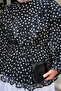 Women's Ruffled Front Triangle Detail Gathered Waist Tie Tunic Black - 4