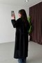 Apoleted Belted Long Trench Coat Black - 6