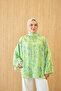 Women's Small Floral Pattern Blouse Green