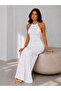 Halter Necklace Collar Backless Maxi Lace Dress with Lining That Doesn'T Show Throught - 2