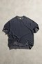Raw Edge Washed Black Oversize Unisex Short Sleeve T-Shirt - 4