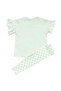 Girls' Green Floral Print Ruffled Sleeves Plaid Patterned Leggings 2-Piece Set - 2