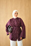 Women's Waist-Tie Front Ruffle Shirt, Plum