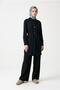 Trendy Viscose Fabric Bird Eye and Belt Detailed Hidden Buttoned Loose Fit Tunic