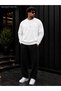 Men's Street Style Positive Printed Crew Neck Regular Fit Men's Tracksuit Set / Straight Leg Bottom