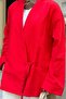 Women's Side Tie Detailed Double Pocket Jacket Red - 5