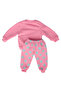 Girl's Pink Love Hand Printed Polka Dot Fleece 2 Piece Set - 4
