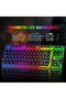 Gaming Keyboard and Mouse Combo,88 Keys Compact Rainbow Backlit Mechanical Feel Keyboard,RGB Backlit - 2