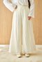 Women's Wide Waist Elastic Lined Wrinkled Loose Trousers Yellow - 4